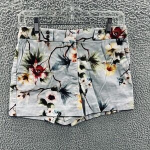 Zara Womens Floral Shorts M Indie Cottage Feminine Tailored High Rise Summer